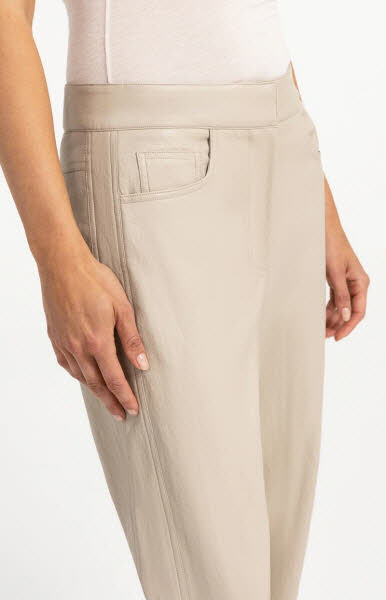 Yaya Hose Lederimitat Pure Cashmere Grey