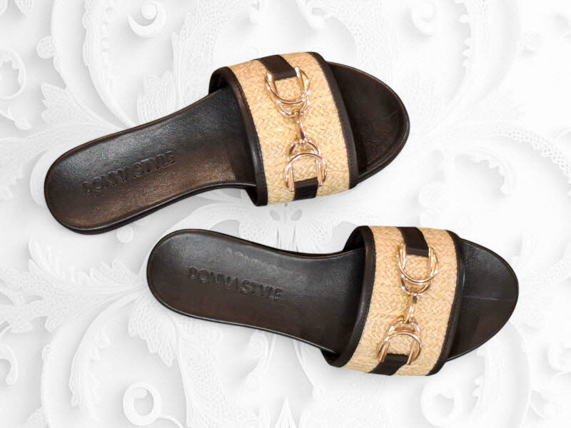 RING Pantoffle All Black-Natural