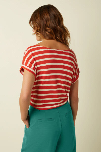 King Louie Exota BV Aria Knot Shirt Marsy Linen Stripe - sun