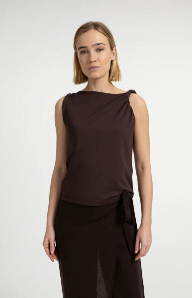 Yaya Top gedrechter Träger Aubergine-purple