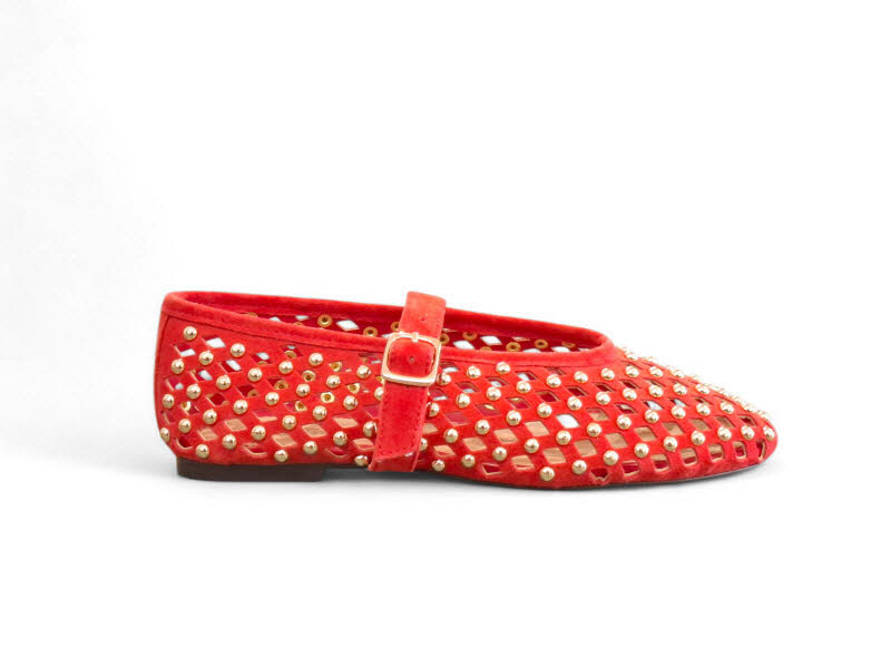 Inuovo Ballerina gelocht mit Nieten - Flame