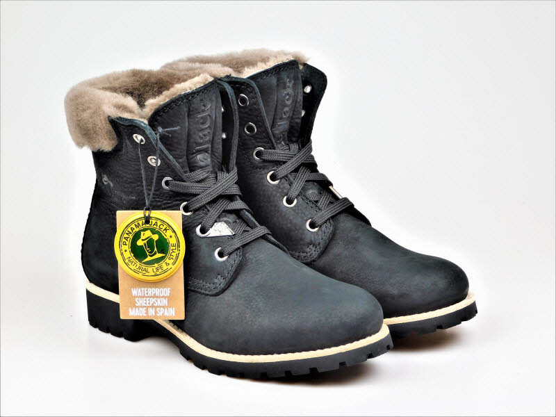 Panama Jack Boot Lammfell black