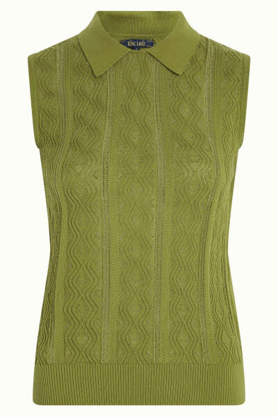 King Louie Exota BV Collar Top Herrero Woodbine Green