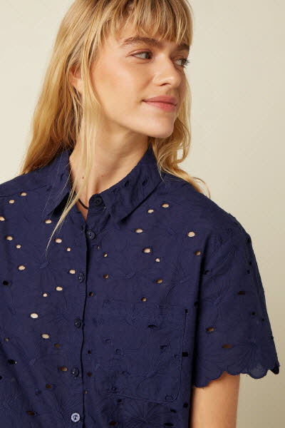 King Louie Exota BV Evelina Blouse Beacon Blue