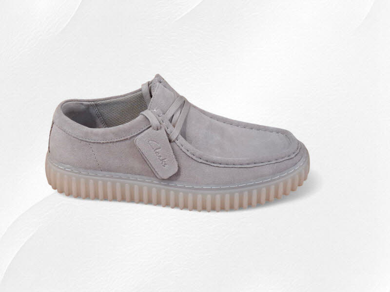 CLARKS Torhill Lo Light Grey Suede