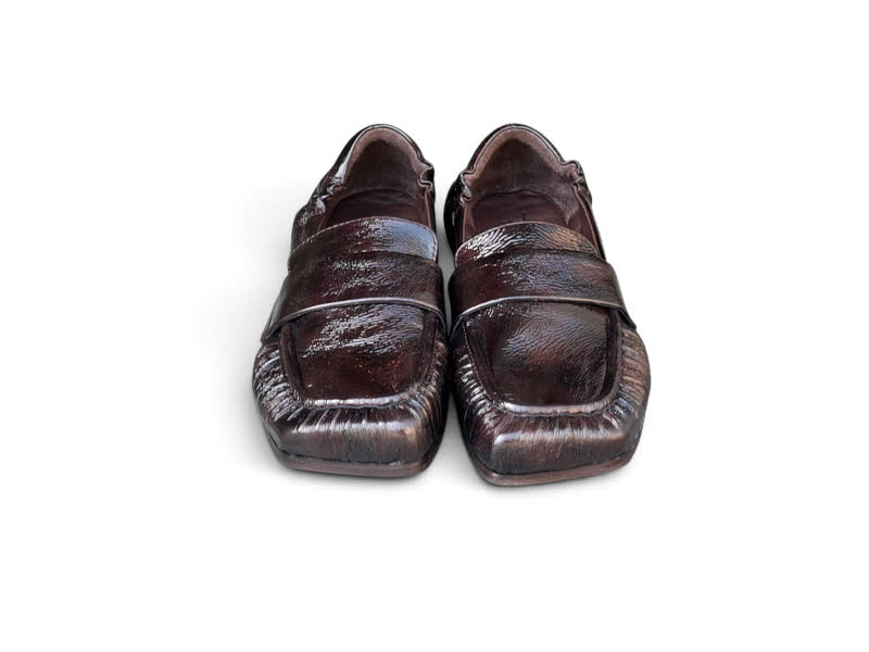 Rebecca White Slipper 2Tone Naplack Bordo