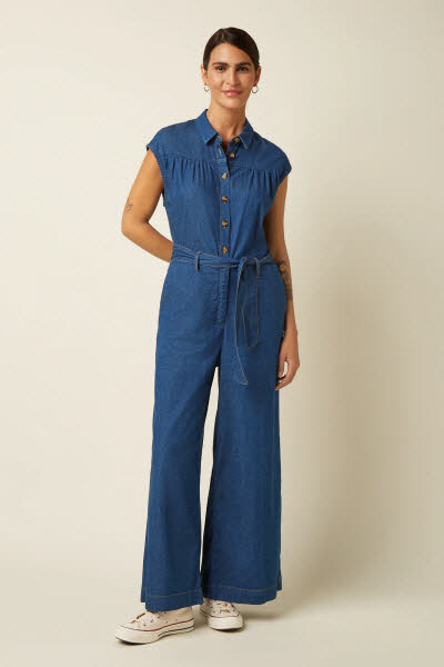 King Louie Exota BV Amy Jumpsuit Chambray Denim Blue