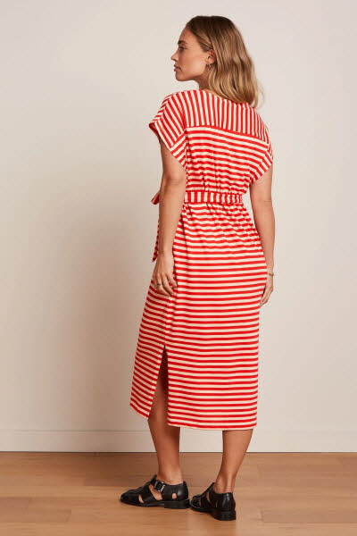 King Louie Exota BV Vera Dress Chopito Stripe Fire Red