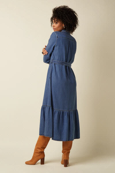 King Louie Exota BV Olive Ruffle Dress Monrose DenimBlue