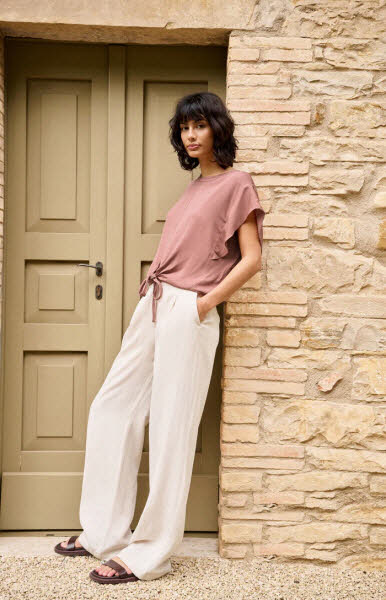 Yaya Shirt mit Knoten - Burlwood pink