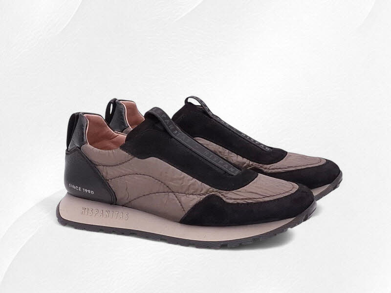 Hispanitas Sportslipper Velour/Nylon black-topo