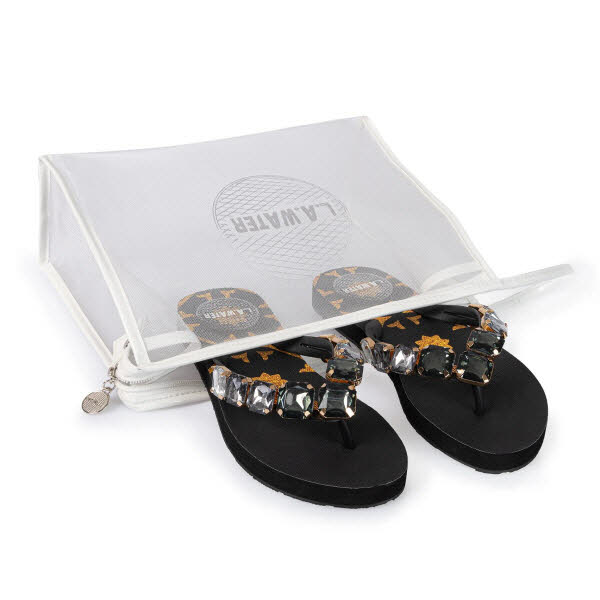 L.A. Waters BLACK DEGRADE' SLIPPERS
