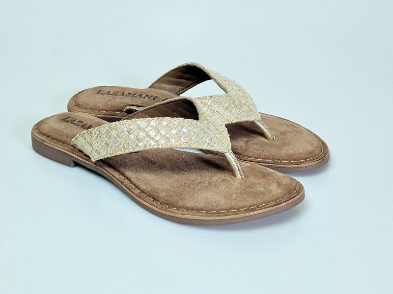 Lazamani Zehenpantoffel gold