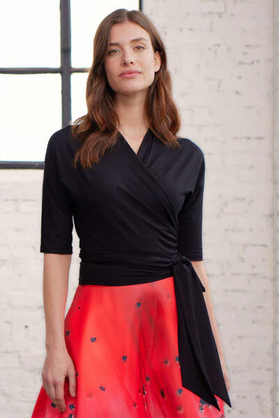 Marianna Deri Fashion Bella Wickelshirt schwarz