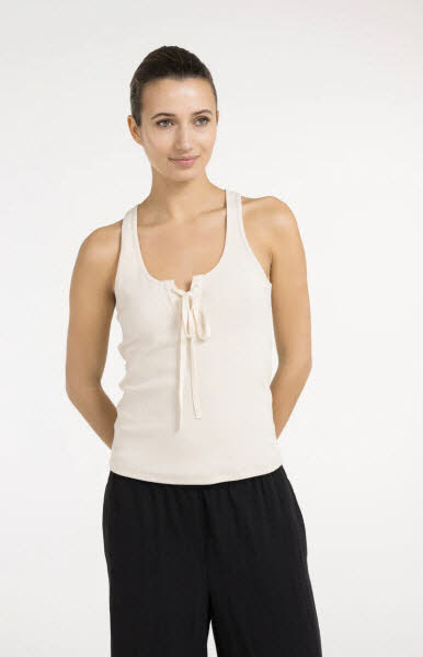 Yaya Top mit Schnürung - cloud cream