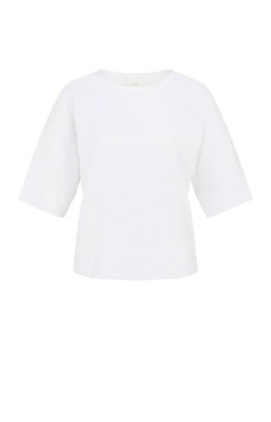 Yaya T-Shirt oversized Feinstrick weiß