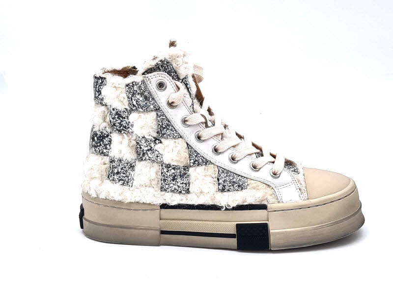 Rebecca White Schnürboot Glitter white/silver