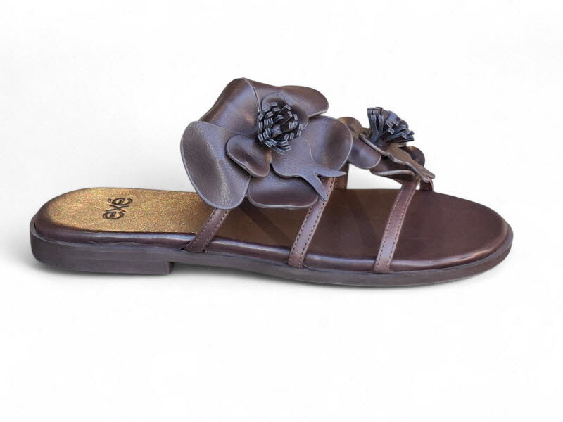 EXE Pantoffel Blumen Brown