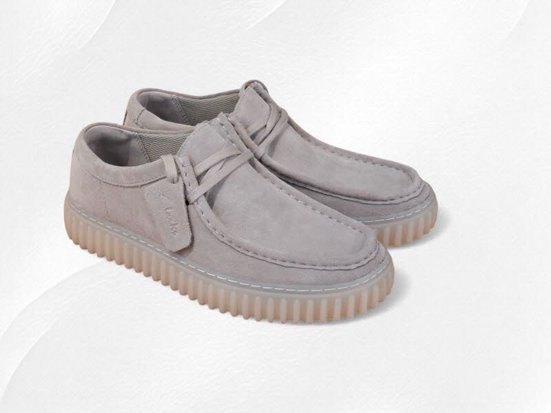 CLARKS Torhill Lo Light Grey Suede