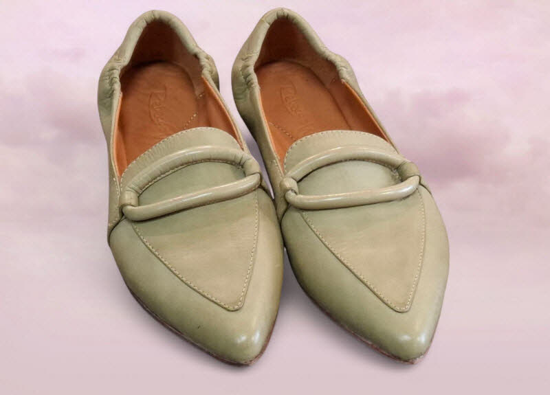 Rebecca White Slipper Wash Nappa Olive