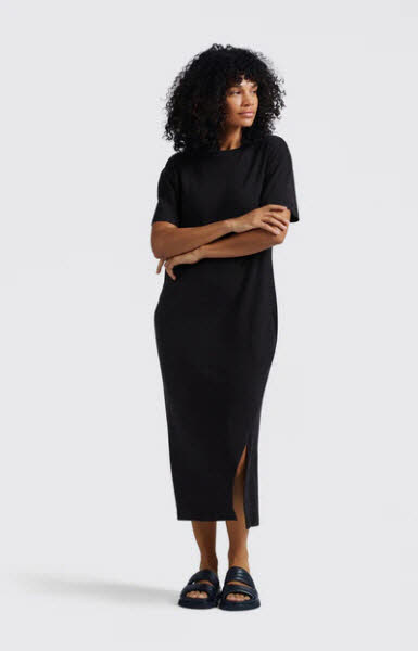 Yaya T-Shirt-Kleid aus Leinenmischung mit kur