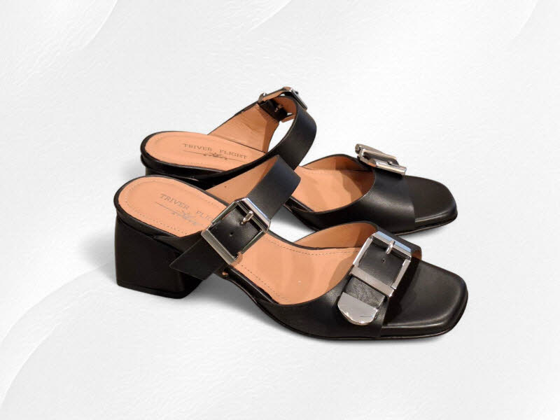 Triver Flight Pantoffel Absatz schwarz