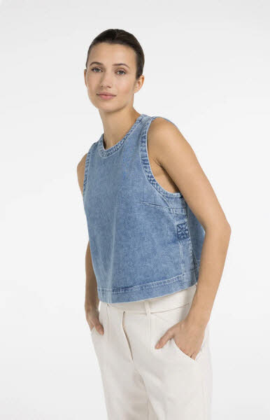 Yaya Oberteil ärmellos Denim