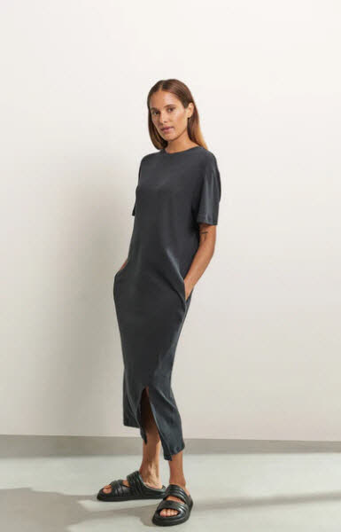 Yaya T-Shirt-Kleid aus Leinenmischung mit kur