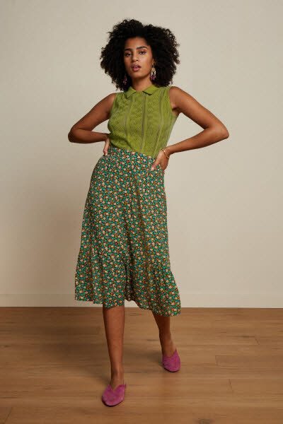 King Louie Exota BV Collar Top Herrero Woodbine Green