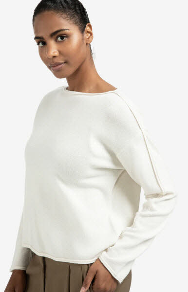 Yaya Pullover U-Boot-Ausschnitt off white