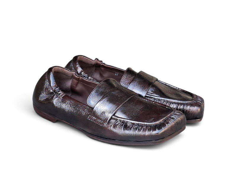 Rebecca White Slipper 2Tone Naplack Bordo