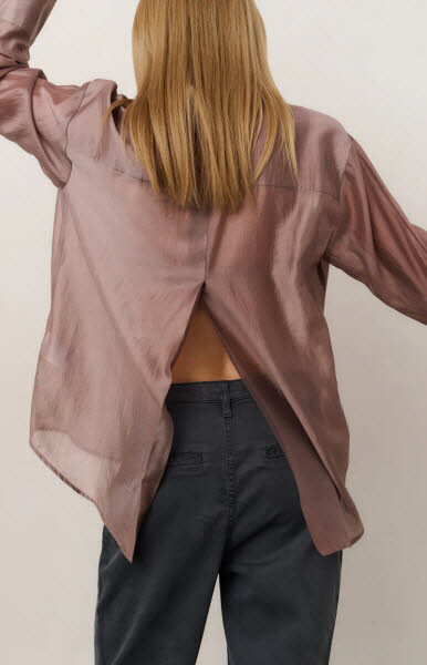 Yaya Sheer blouse blush pink