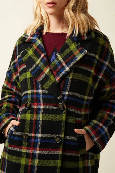 King Louie Exota BV Nia Coat Karly Check Black