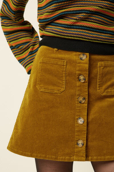 King Louie Exota BV Garbo Skirt Corduroy Golden Brown