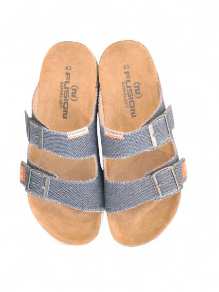 FUSION Emil Herrenpantoffel Jute navy