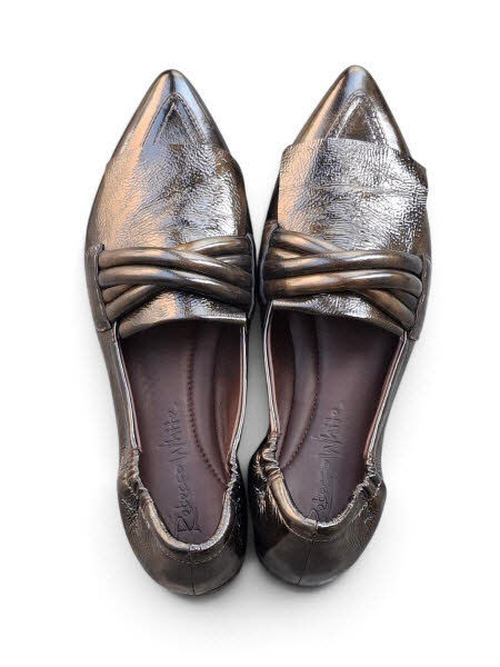 Rebecca White Slipper 2Tone Maplack Bronze