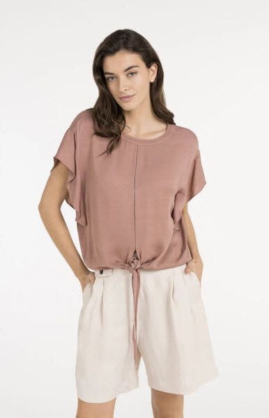 Yaya Shirt mit Knoten - Burlwood pink