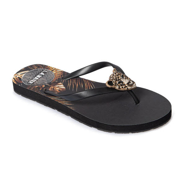 L.A. Waters BLACK CHEETAH SLIPPERS