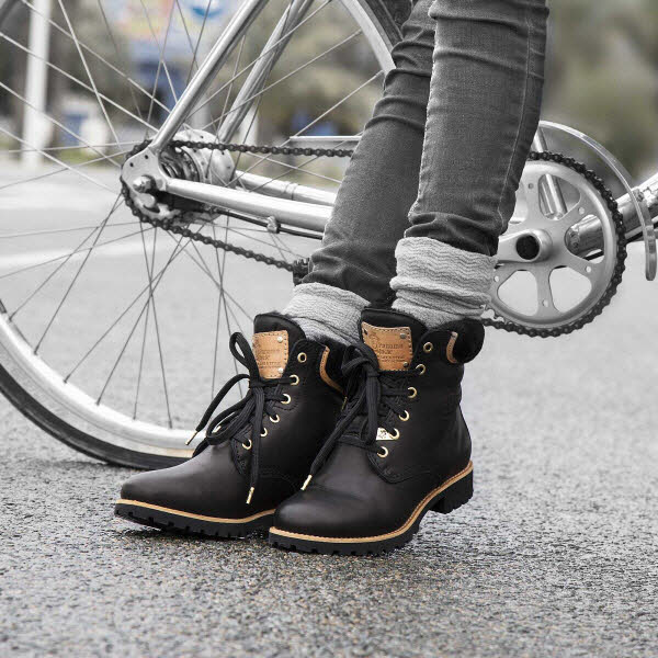 Panama Jack Boot Lammfell schwarz