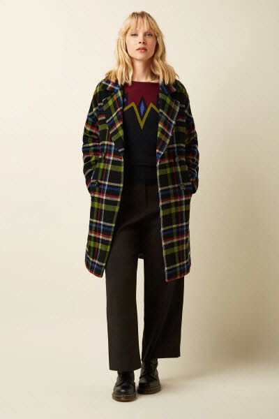 King Louie Exota BV Nia Coat Karly Check Black