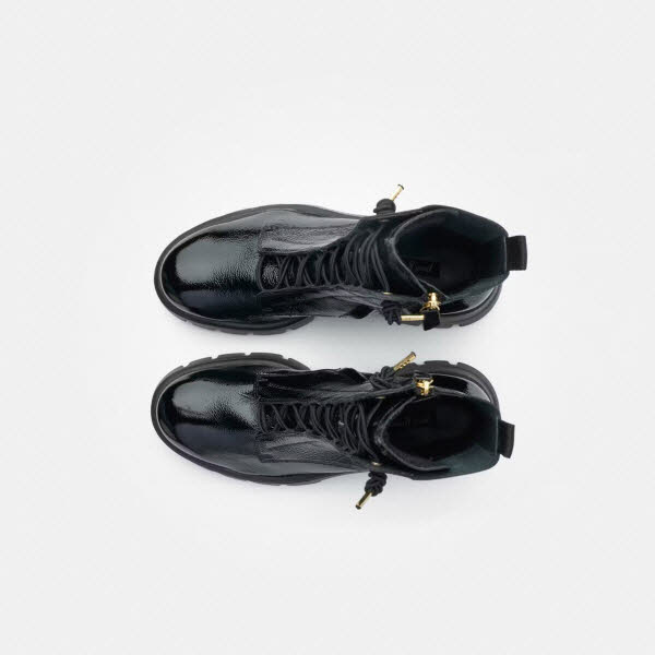 PAUL GREEN Schnürboot Knautschlack black