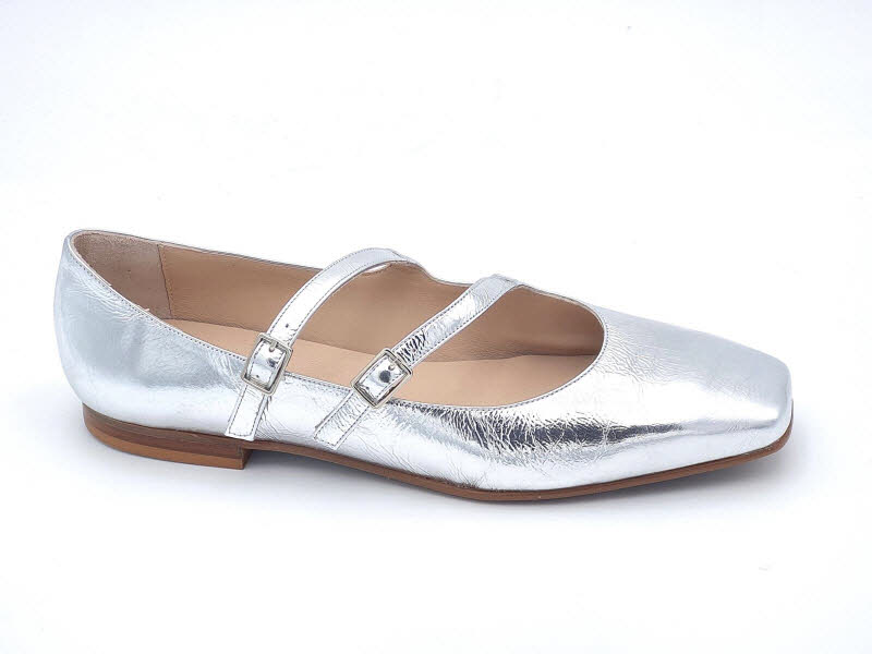 Dansi Dycsamon Calzados, SL Ballerina 2 Riemchen silver