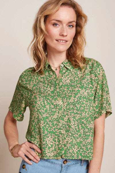 King Louie Exota BV Evelina Blouse Paradis Jasmin Green