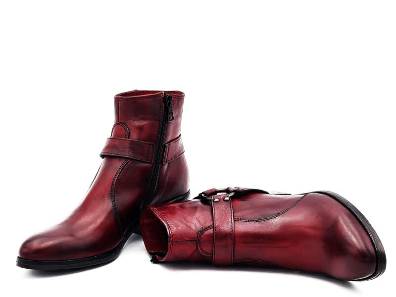 MJUS Stieflette Biker rot