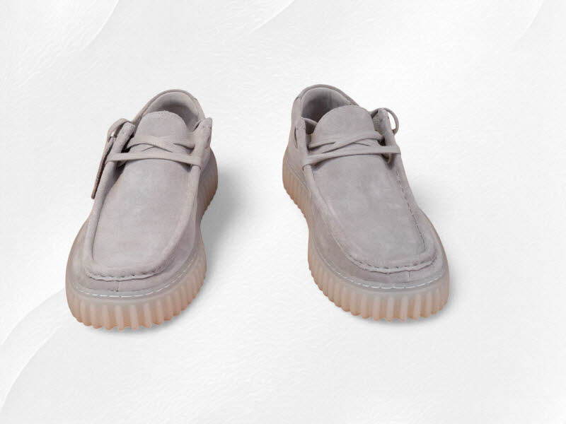 CLARKS Torhill Lo Light Grey Suede