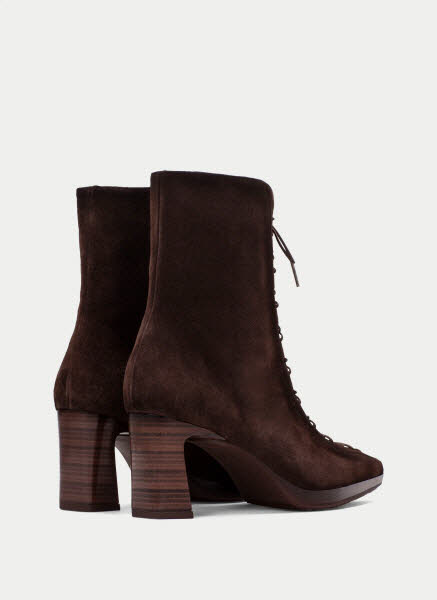 Hispanitas Schnürstieflette Velour espresso