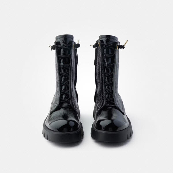 PAUL GREEN Schnürboot Knautschlack black