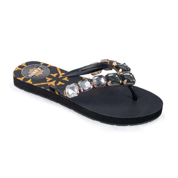 L.A. Waters BLACK DEGRADE' SLIPPERS