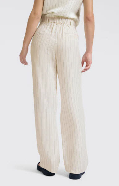 Yaya Gestreifte Hose aus Leinenmischung mit w
