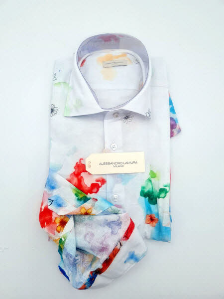 Alessandro Lamura Milano Sam1021 Herrenhemd weiß
